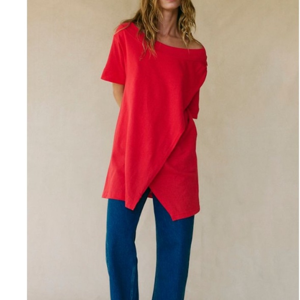 Free People Asymmetrical Red Dress